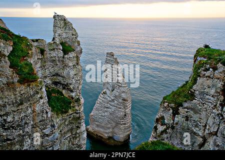 Formation rocheuse sur la côte d'Étretat, Côte d'Alabâtre, Normandie, France Banque D'Images