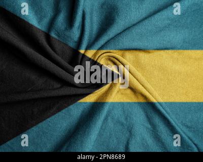 Drapeau du tissu des Bahamas, drapeau national des Bahamas Banque D'Images