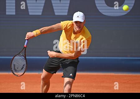 Munich. 17th avril 2023. Yannick HANFMANN (GER), action, image simple, motif simple coupé, demi-figurine, demi-chiffre. Tennis BMW Open 2023 sur 17 avril 2023 à Munich. ? Credit: dpa/Alay Live News Banque D'Images