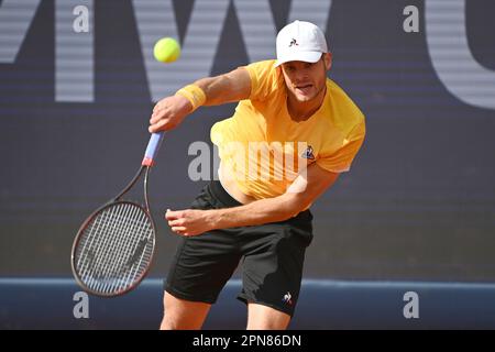 Munich. 17th avril 2023. Yannick HANFMANN (GER), action, image simple, motif simple coupé, demi-figurine, demi-chiffre. Tennis BMW Open 2023 sur 17 avril 2023 à Munich. ? Credit: dpa/Alay Live News Banque D'Images