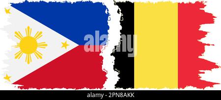 Belgique et Philippines grunge flags connexion, vecteur Illustration de Vecteur