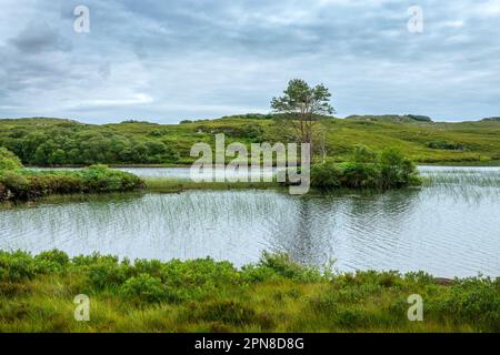 Vue sur le Loch Bad a Chrota près de Gairloch, dans les Highlands du Nord-Ouest, Écosse, Royaume-Uni Banque D'Images