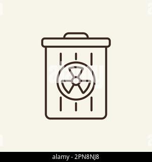 Icône de ligne de déchets de rayonnement Illustration de Vecteur