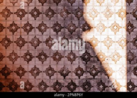 Motifs ornés en sgraffito. Église de San Miguel Arcángel. Jerez de los Caballeros, Badajoz, Extremadura, Espagne, Europe Banque D'Images