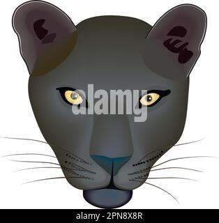 Black Panther (Leopard) - fichier Adobe Illustrator enregistré sous Illustrator 8,0 pour une compatibilité optimale.convient aux photos ou aux arrière-plans sombres. Illustration de Vecteur