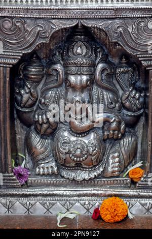 Sri Veeramakaliamman temple hindou. Dieu indien de l'éléphant hindou Ganesh (Ganesha ou Ganapati). Singapour. Banque D'Images