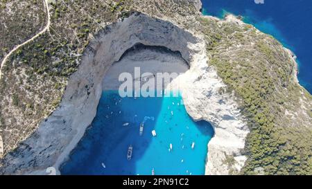 navagio naufrage plage zakynthos zante grèce Banque D'Images