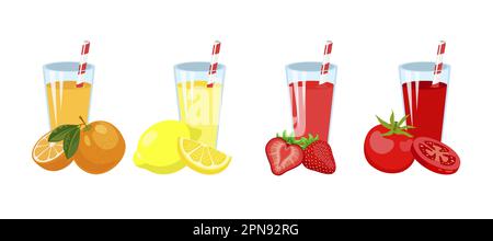 Ensemble de vecteurs de limonade aux fruits Illustration de Vecteur
