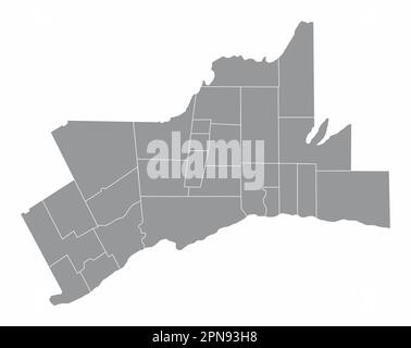 Carte du Grand Toronto isolée sur fond blanc Illustration de Vecteur