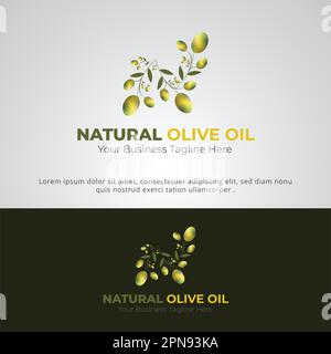 Modèle de conception de logo de la marque de la marque Olive Branch N. Illustration de Vecteur