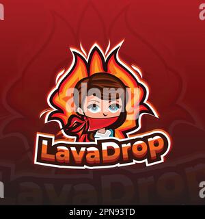 Lavadrop Mascot marque de jeu Société modèle de conception de logo Illustration de Vecteur