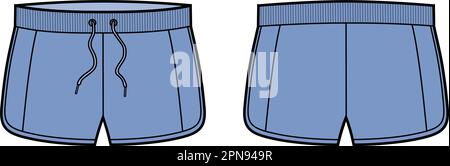 Shorts de sport. Avant et arrière. CAO mode. Illustration de Vecteur