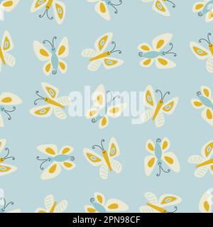 Motif enfant sans coutures avec jolis papillons. Illustration vectorielle dans un style simple Illustration de Vecteur