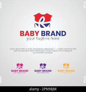 Modèle de conception du logo de la marque Baby Cloth Company Illustration de Vecteur