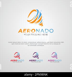 Modèle de conception de logo de marque ou d'entreprise Aeronado Illustration de Vecteur