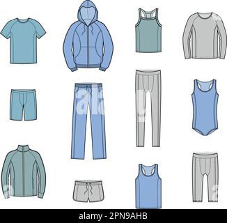 Ensemble de vêtements de sport pour Homme. Illustration de Vecteur