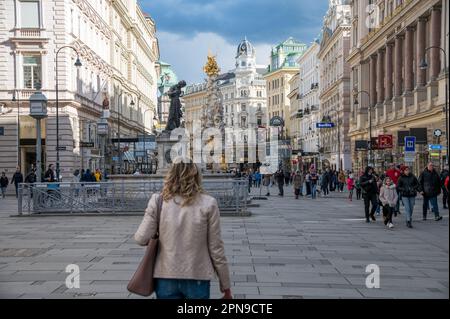 Rue commerçante Graben à Vienne Autriche Banque D'Images