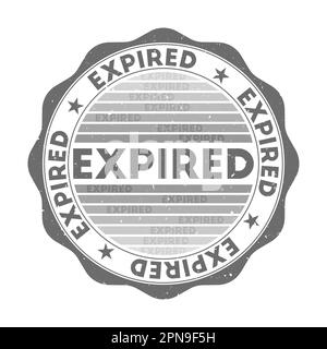 Badge expiré. Timbre rond de mot grunge avec texture dans le thème de couleur des ombres. Joint géométrique expiré de style vintage avec rayures dégradées. Illustration de Vecteur