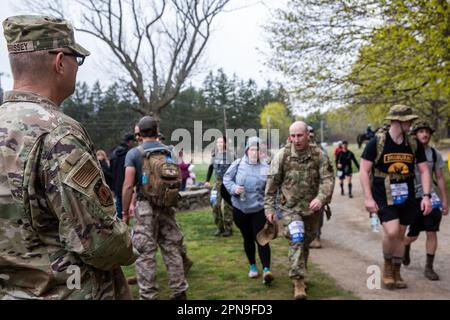 2023, avril 16th. Massachusetts. 10th anniversaire de la Fondation des amis militaires Marathon de Ruck, organisé avec le Boston Marathon Assoc. Banque D'Images