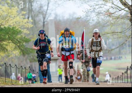 2023, avril 16th. Massachusetts. 10th anniversaire de la Fondation des amis militaires Marathon de Ruck, organisé avec le Boston Marathon Assoc. Banque D'Images