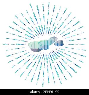 Forme de l'île Madre de Dios, rafale polygonale. Carte de l'île avec des rayons d'étoiles colorés. Madre de Dios illustration en numérique, technologie, inter Illustration de Vecteur