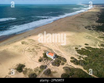 Chapelle Sainte-Thérèse sur la dune de Labenne-Océan (Labenne (40530), Landes (40), Nouvelle-Aquitaine, France). Banque D'Images