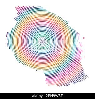 Carte en pointillés de Tanzanie. Forme de style numérique de la Tanzanie. Icône Tech du pays avec des points gradués. Illustration vectorielle moderne. Illustration de Vecteur
