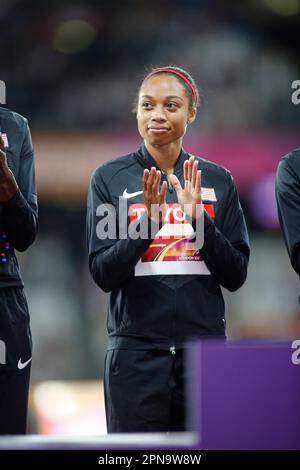 Allyson Felix récolte la médaille aux Championnats du monde d'athlétisme de Londres 2017. Banque D'Images