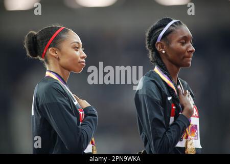 Allyson Felix récolte la médaille aux Championnats du monde d'athlétisme de Londres 2017. Banque D'Images