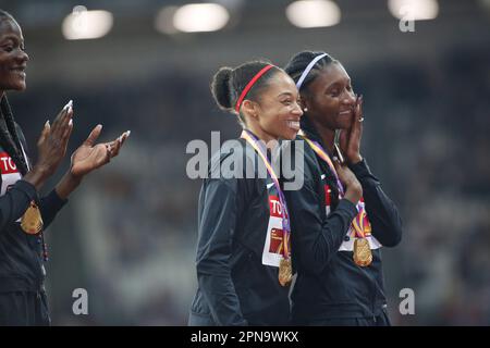 Allyson Felix récolte la médaille aux Championnats du monde d'athlétisme de Londres 2017. Banque D'Images