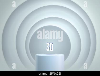 Scène minimaliste pour les produits cosmétiques de spectacle. 3d cylindres gris réalistes sur fond gris. Maquette de podium pour la présentation des produits Illustration de Vecteur