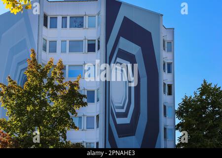 Kunsthalle Tuebingen, installation à l'intérieur, Ausser Haus par l'artiste Annet Zinsmeister, art dans l'espace public, art moderne, peinture, art sur Banque D'Images