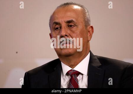 Mexico, Mexique. 17th avril 2023. Le gouverneur de Tabasco Carlos Manuel Merino Campos lors de la conférence de presse au Palais national de Mexico, au Mexique. Sur 17 avril 2023 à Mexico, Mexique (Credit image: © Luis Barron/eyepix via ZUMA Press Wire) USAGE ÉDITORIAL SEULEMENT! Non destiné À un usage commercial ! Banque D'Images