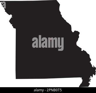 Carte très détaillée de la silhouette du Missouri. Illustration de Vecteur