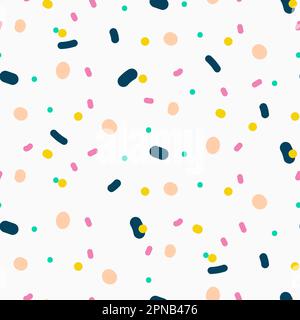 Motifs abstraits colorés confetti chaotiques points fond sans couture. Illustration de Vecteur
