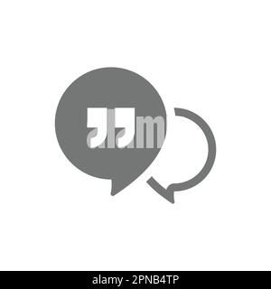 Icône de bulle de message et de vecteur entre guillemets. Bulle de chat et symbole de devis. Illustration de Vecteur