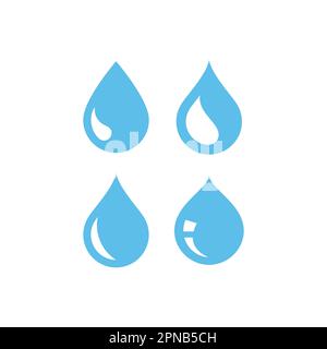 Ensemble d'icônes vectorielles gouttes d'eau. Une simple goutte d'icônes d'eau. Illustration de Vecteur