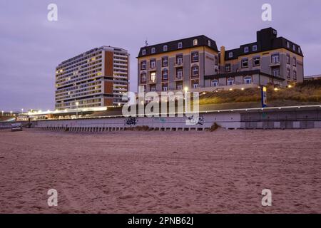 Immeuble d'appartements à la plage de Westerland, Sylt Banque D'Images