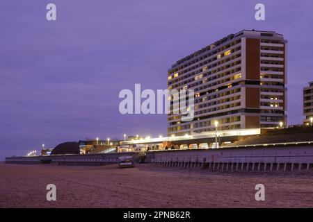 Immeuble d'appartements à la plage de Westerland, Sylt Banque D'Images