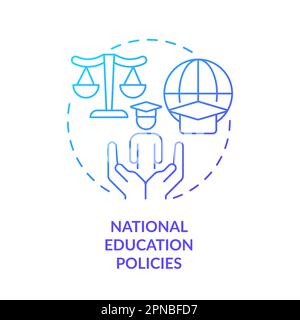Icône de concept de gradient bleu des politiques nationales d'éducation Illustration de Vecteur