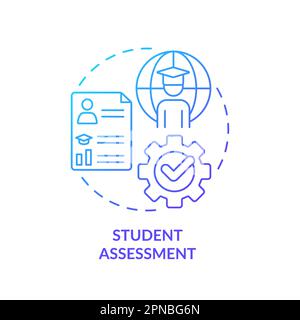 Icône du concept de gradient bleu de l'évaluation de l'étudiant Illustration de Vecteur