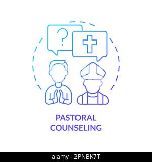 Icône de concept de gradient bleu de counseling pastoral Illustration de Vecteur