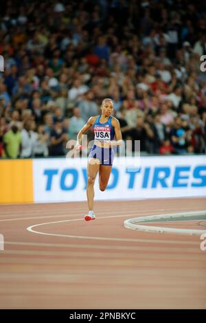 Allyson Felix participant aux Championnats du monde d'athlétisme de Londres 2017. Banque D'Images