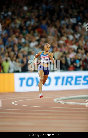 Allyson Felix participant aux Championnats du monde d'athlétisme de Londres 2017. Banque D'Images