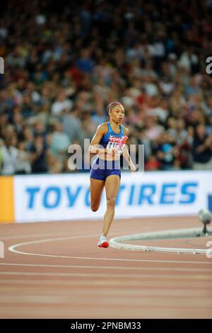 Allyson Felix participant aux Championnats du monde d'athlétisme de Londres 2017. Banque D'Images