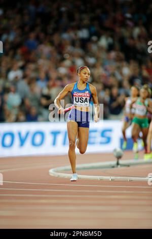 Allyson Felix participant aux Championnats du monde d'athlétisme de Londres 2017. Banque D'Images