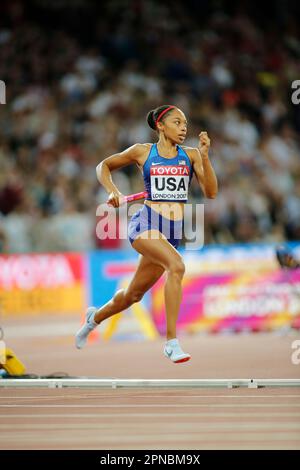 Allyson Felix participant aux Championnats du monde d'athlétisme de Londres 2017. Banque D'Images