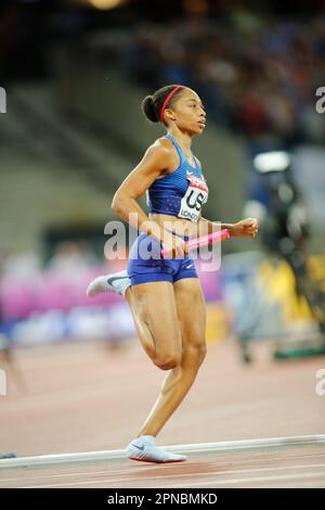 Allyson Felix participant aux Championnats du monde d'athlétisme de Londres 2017. Banque D'Images