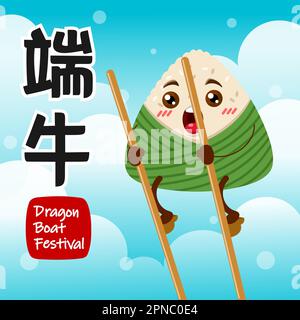 Dragon Boat Festival riz Dumping sur pilotis Illustration de Vecteur