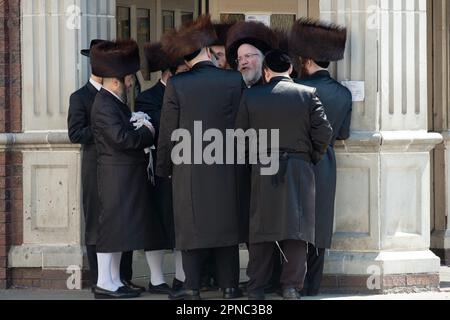 Chapeau Traditionnel Juif Hassidique Shtreimel (Streimel) En Fourrure - Taille 6 5/8 - Marron/noir - Occasion Vintage